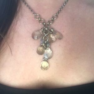 Gold nugget drop necklace